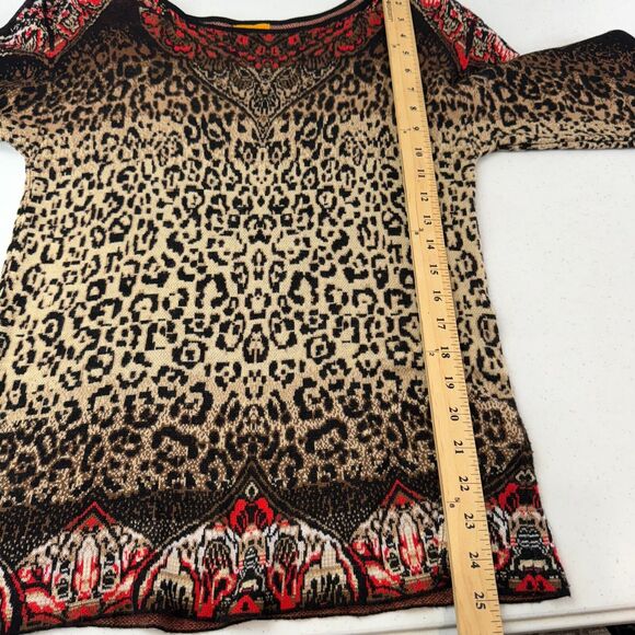 Ruby Rd. Women's Leopard Print Blouse Top 3/4 Sleeve Multicolor Size 2 - Picture 9 of 11